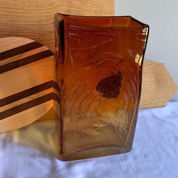 Hand Blown Seeded Glass Vase - Picture 2 of 14